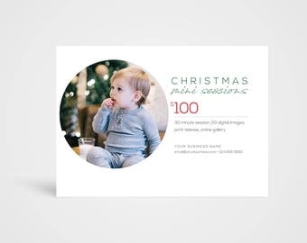 Christmas Mini Sessions Template - Instant Download Photoshop Template, Photographer's Marketing Board
