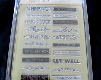 Clear stamp set (20), ANNA GRIFFIN, letterpress stamps, words for everyday occasions, crafting with stamps, milestone words, stamping crafts