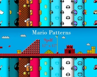 OFFER 90% Off SALE Mario Bros Digital Paper Pack