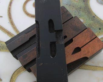 Letter E Antique Letterpress Wood Type Printers Block