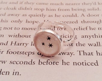Harry Potter Ring - Chapter Stars, Book Jewelry, Book Gift, Gift Idea, Star Ring, Gift For Her, Stars Ring, Adjustsble Ring, Gift Under 10