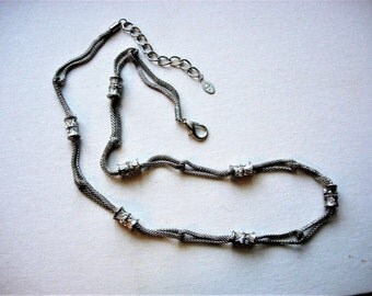 Neat Vintage Necklace with Rhinestone Accents