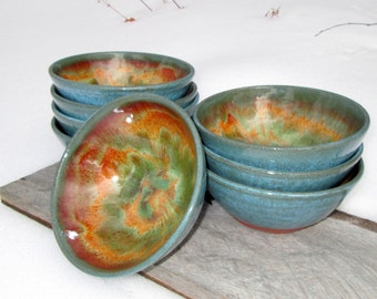 Handthrown Stacking Noodle Bowl in Molten Lava Glaze