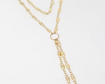 Gold Lariat Necklace, Y Necklace, Tassel Necklace, Single or Double Strand Lariat Necklace, Layering Necklace - Gold or Sterling Silver