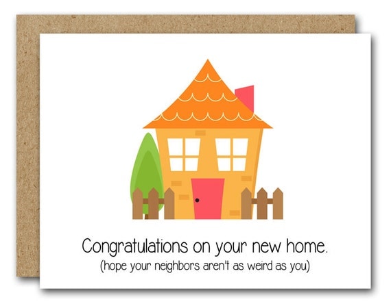 Funny New Home Card INSTANT DOWNLOAD New House Card New