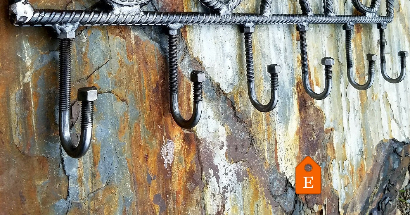 Rebar art coat rack hand coat hook wall coat rack