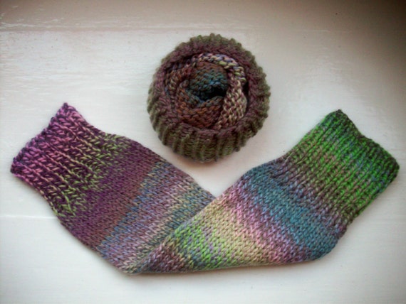 Chunky warm leg warmers wool mix rich pastels pink green purple blue chocolate brown
