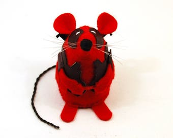 NEW Deadpool Mouse - collectable art rat artists mice felt mouse cute soft sculpture toy stuffed plush gift for Marvel Ryan Reynolds fan