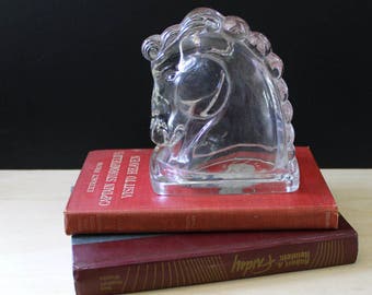 federal glass horse head bookends