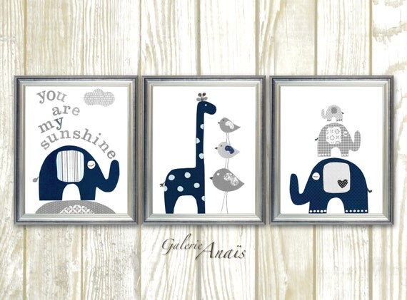 Elephant Nursery Wall Decor nursery wall decor kids wall art gray navy baby boy nursery Elephant Nursery Wall Decor nursery wall decor kids wall art gray navy baby boy nursery