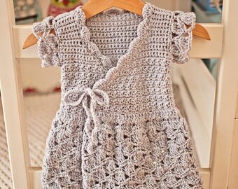 Crochet dress PATTERN - Lavender Wrap Dress (sizes up to 8 years)