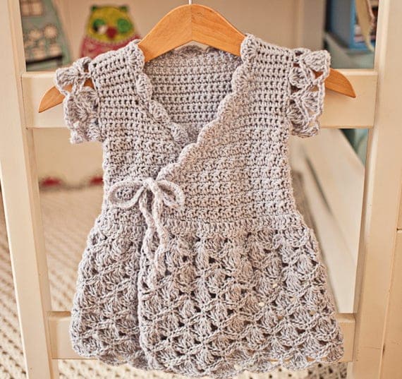 Crochet dress PATTERN Lavender Wrap Dress sizes up to 8