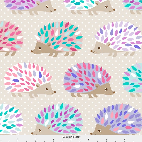 Hedgehog Fabric Hedgehog Polkadot By Heleenvanbuul Modern Woodland