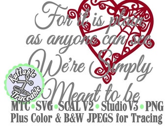 Jack & Sally Valentine Simply Meant to Be with Heart Set #02 Haunted Mansion Cut Files MTC SVG SCAL and more File Format