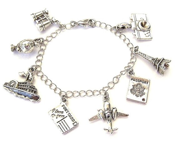 love to travel charm bracelet