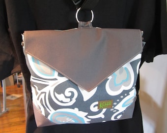 Convertible backpack, purse, handbag, crossover bag, messenger