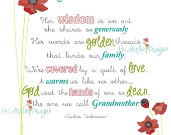 Digital Download: A "Grandmother" Poem Print