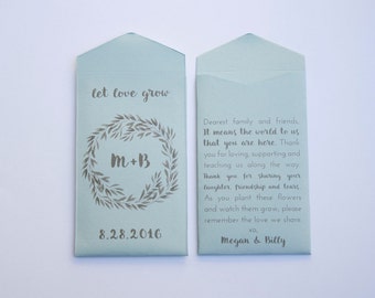 Tan Let Love Grow Custom Seed Packet Wedding Favors by