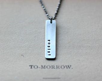 RESIST Necklace Sterling Silver Layering Necklace Resistance #Resist ACLU Unisex Mens Women's Jewelry Free Shipping
