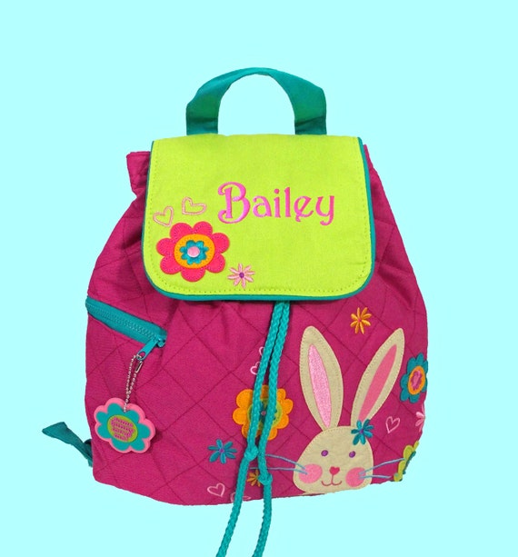 Personalized Child's Stephen Joseph Pink Quilted Toddler BUNNY Backpack-Monogramming Is Included-Easter-Purple