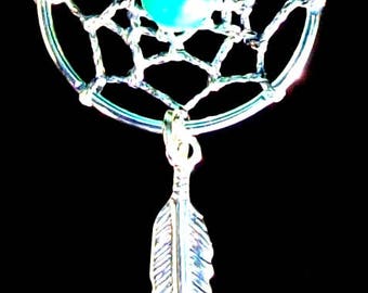 BLUE SKY -Dream catcher necklace with Turquoise