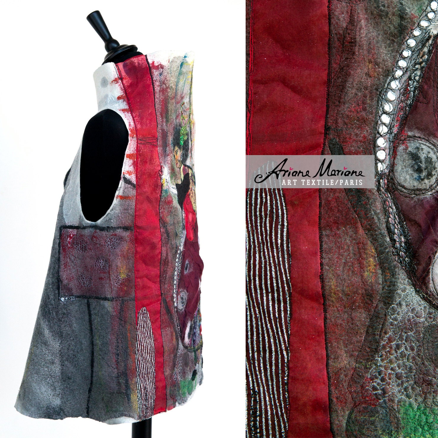 Masterpiece Wearable Art Women Vest Ecofriendly Slow Design Paris