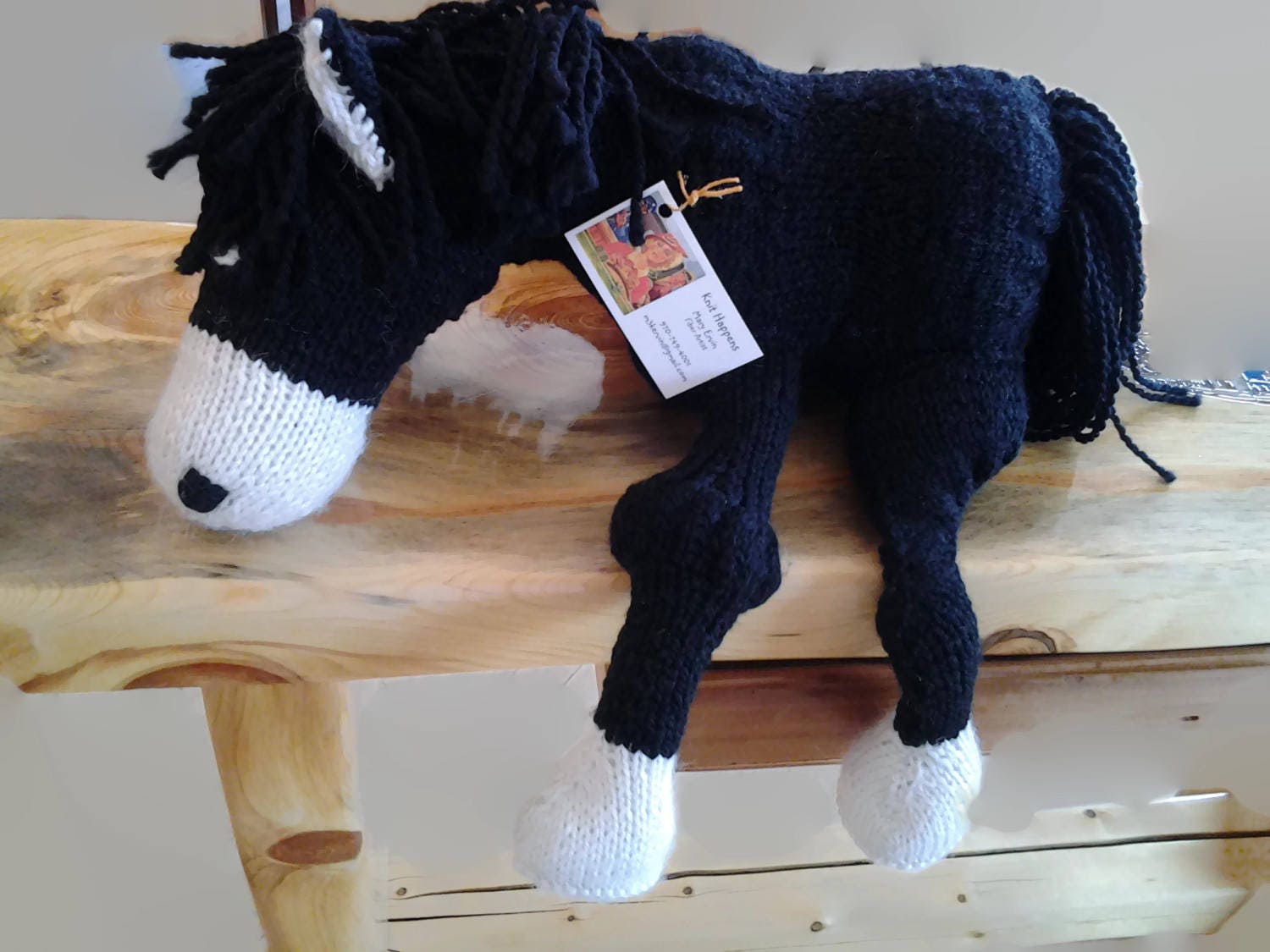 Softie Plush Etsy Hand Knit Horse Large Organic Stuffed Toy