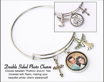 Photo Jewelry / Photo Bracelet / Personalized Photo Bracelet / Photo Gifts / Photo Charm Bracelet / Double Sided / Memorial Gift / Loss