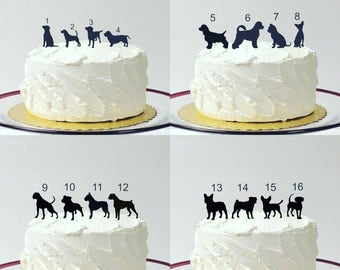 ADD ON Dog (48 Different Dog Options To Choose From) Silhouette Cake Topper Add on for any silhouette Wedding Cake Topper Animal Pet dog