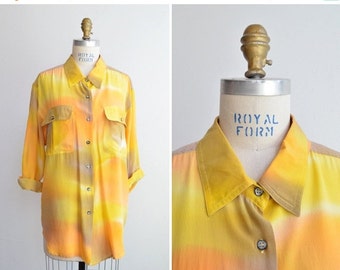 SALE / GIANNI VERSACE couture silk blouse with by storyofthings