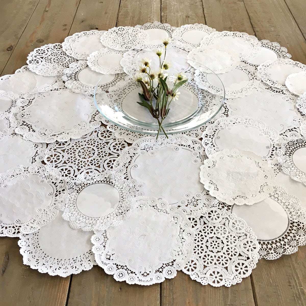 ROUND DOILY CENTERPIECE Shabby Rustic Paper Doilies Diy