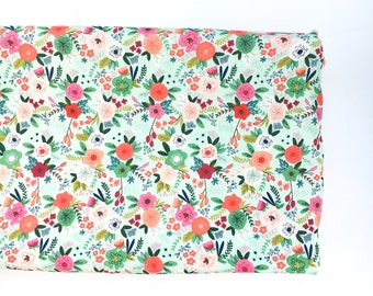 Crib Sheet or Changing pad Cover- MINT TRENDY FLORAL- floral crib sheet- floral changing pad cover- girl baby bedding- girl nursery