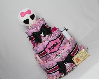 Baby Diaper Cake Punk Rock Star Princess Shower Gift Centerpiece