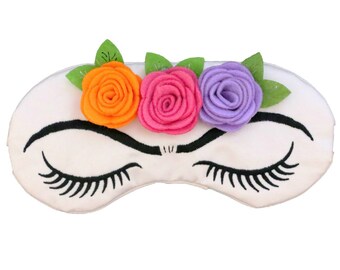 Vintage Glam Frida Kahlo Lashes and Roses Sleep Mask