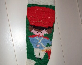 Knit Christmas Stocking Drummer Personalized