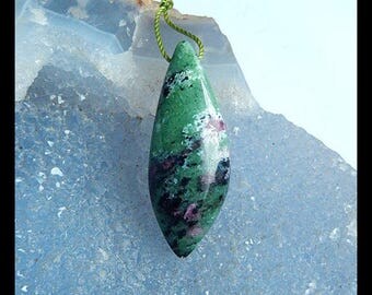 Ruby And Zoisite Pendant Bead,36x13x9mm,6.97g
