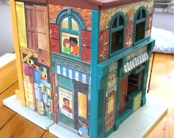 1974 Fisher Price #938 Sesame Street Playhouse with Furniture and Bert and Cookie Monster