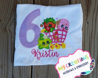 Shopkins Birthday Shirt Shopping Cart