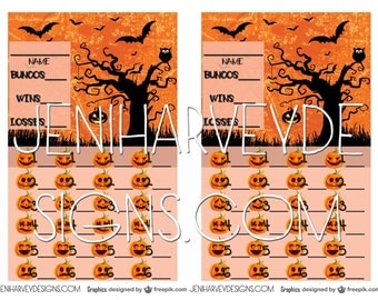 Halloween Bunco Score Cards