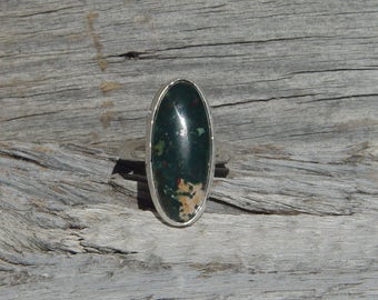 Bloodstone in Sterling Silver Ring Size 7.5
