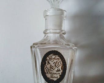 Vintage 1930's French Djer Kiss Perfume Bottle in Box Free Shipping!