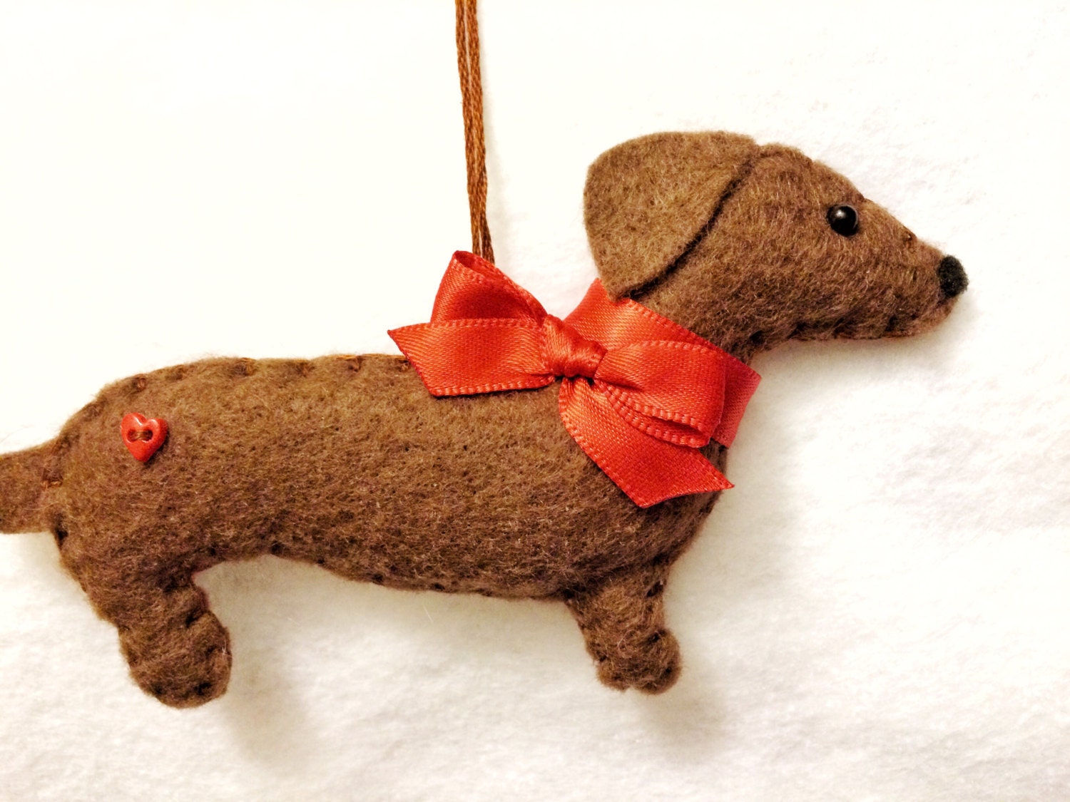 Felt Dachshund Ornament Dachshund Gift by BeckyLynnCreations