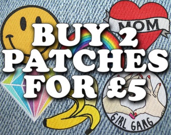Buy 2 Patches for GBP 5.00! - See "Item Details" for more info - Excludes holographic patches - Iron On Patch Embroidery
