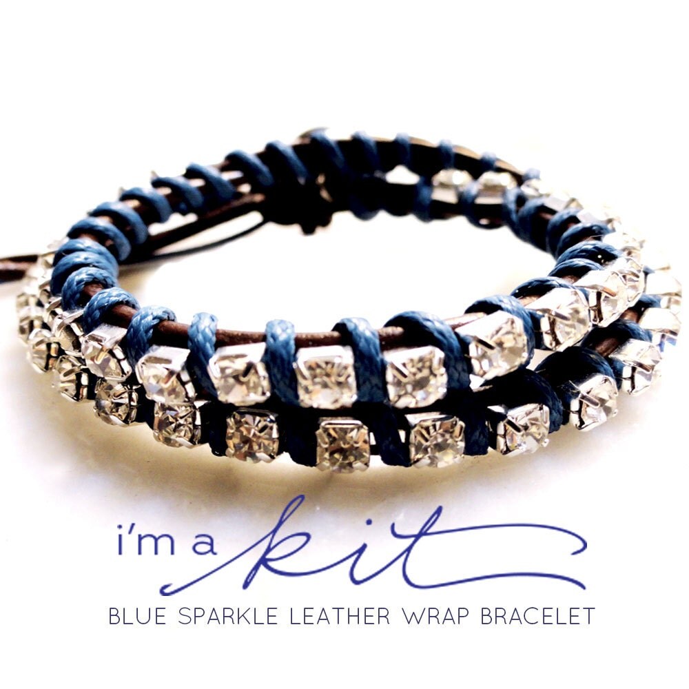 wrap bracelet diy sparkle leather wrap bracelet diy kit blue wrap bracelet diy sparkle leather wrap bracelet diy kit blue