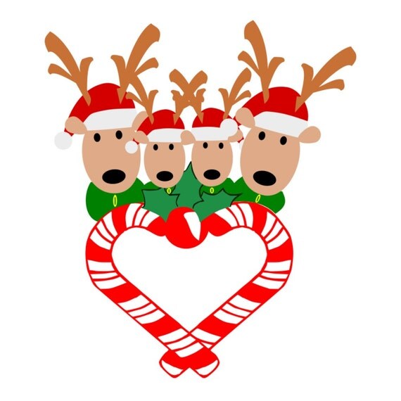 Download SVG Reindeer Family Candy Cane Heart Reindeer Family