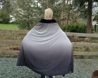 OOAK, Mistborn Ombre cloak, gothic black cape, medieval cloak, fantasy cape, comic-con, witches cloak, mythical cloak, cosplay,