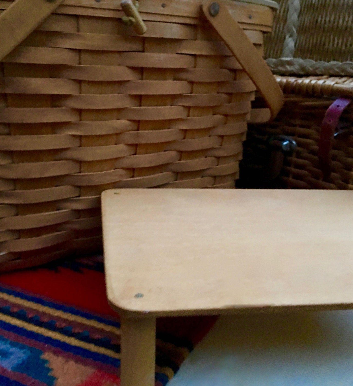 Large Vintage Longaberger Picnic Basket with Riser ca. 1994