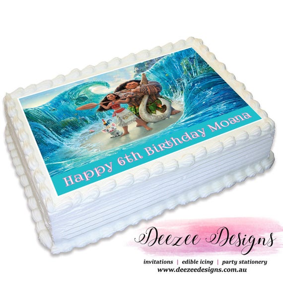 Moana Personalised A4 Edible Icing Cake Topper Il_570xn