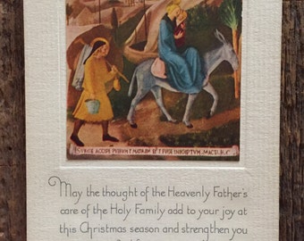 Original Vintage Religious Christmas Mary & Joseph Card