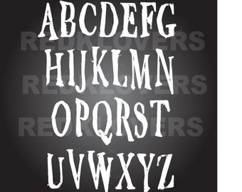 font Halloween Chalkboard handwritten alphabet scrapbook SVG Silhouette DXF printing, digital download tshirt design files